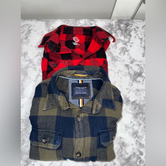 Plaid Button Down Shirts for Kids - Red and Green - Picture 9 of 9